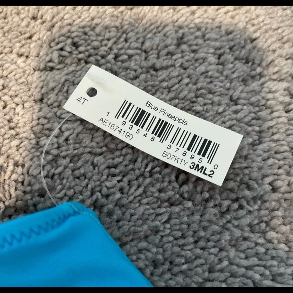 NWT Amazon Essentials Blue Pineapple Kids Bathing Suit 4T - Picture 3 of 6